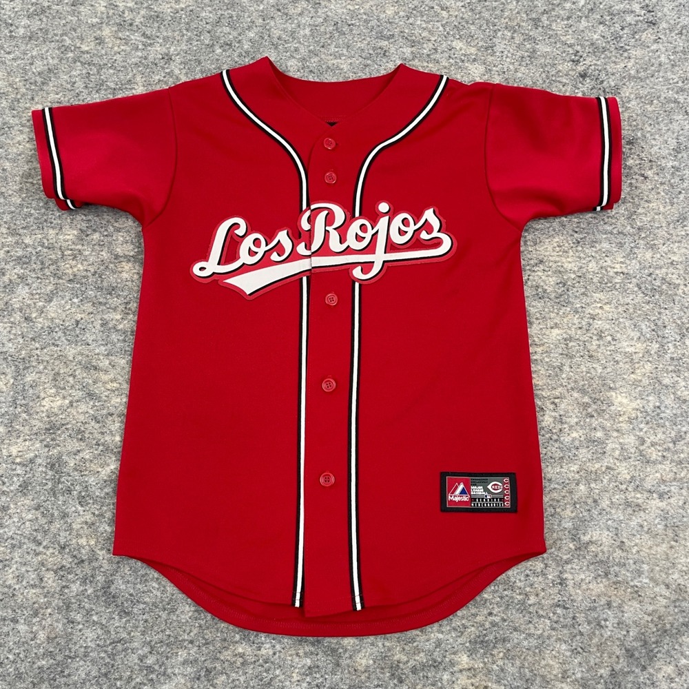 Majestic Joey Votto Cincinnati Reds Los Rojos Jersey #19 Red Youth Medium